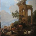 Restaurierte arkadische Landschaft mit klarerer Tiefenwirkung